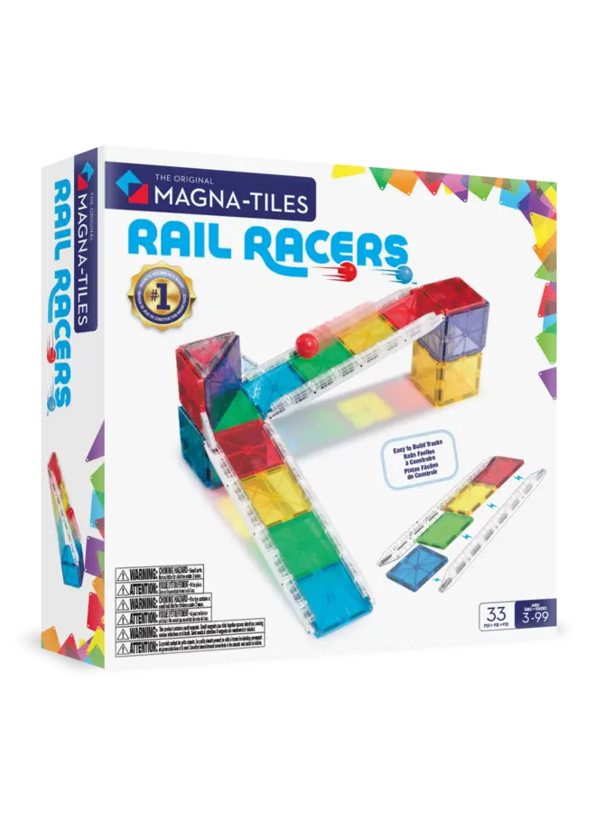 Magna-Tiles | rail racers | 33 pieces
