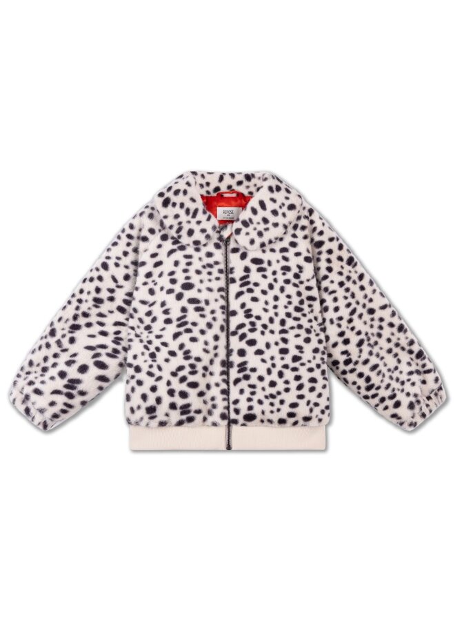 Repose | faux fur bomber | dalmatian