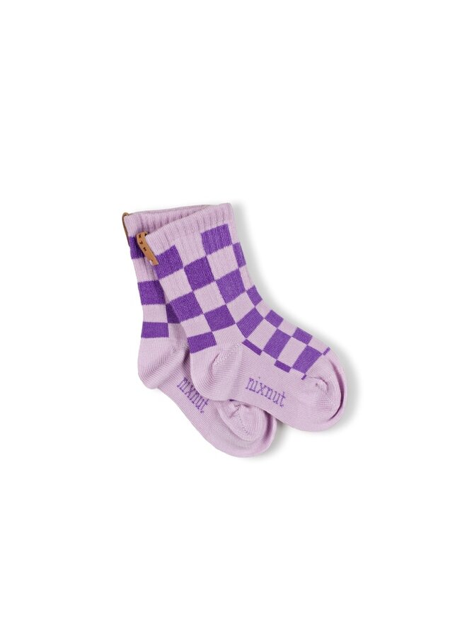 Nixnut | checkered socks | purple