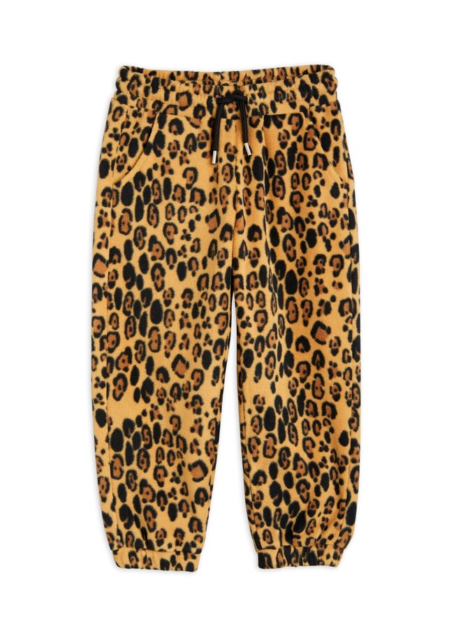 Mini Rodini | leopard fleece trousers | beige