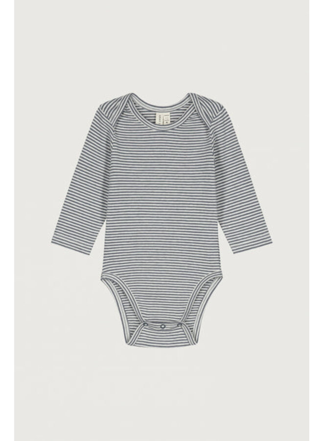 Gray Label | baby l/s onesie gots | new fit | blue grey - cream