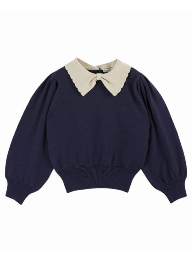 Emile et Ida | pullover col pierrot | marine