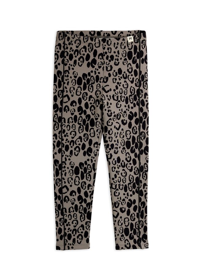 Mini Rodini | leopard aop brushed jersey leggings | grey