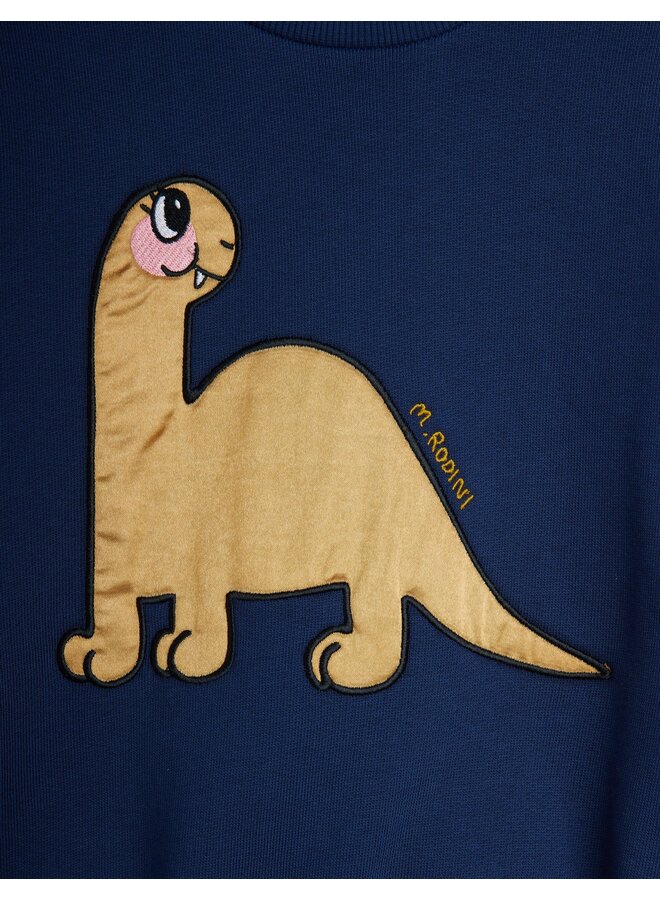 Mini Rodini | dino application sweatshirt | blue