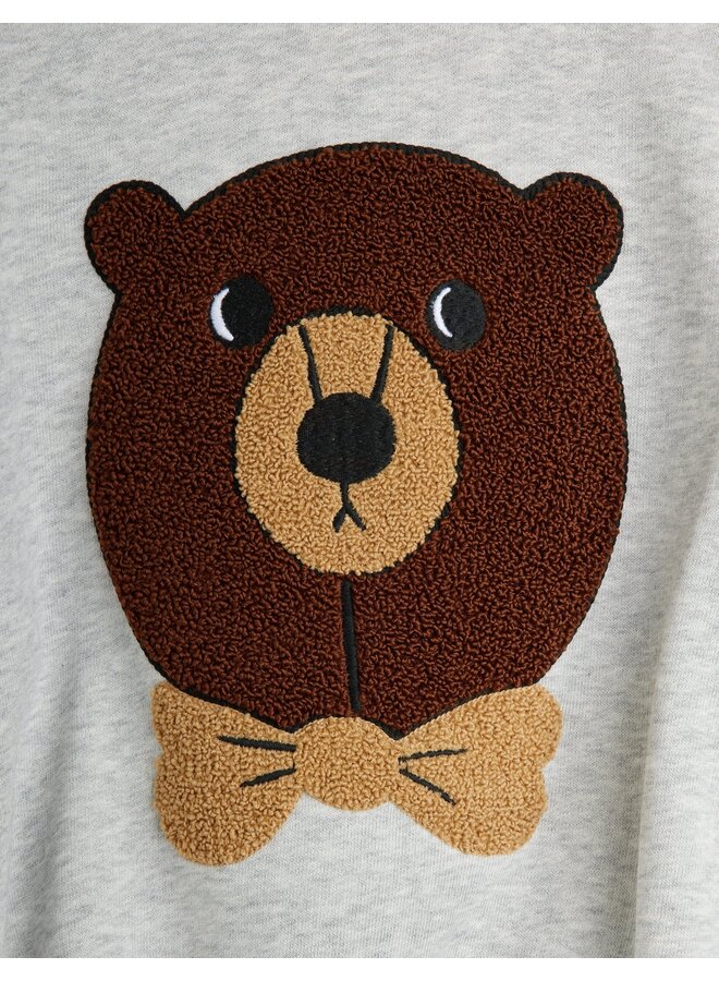 Mini Rodini | bear chenille sweatshirt | grey melange