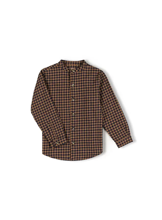 Nixnut | mao blouse | navy checkered