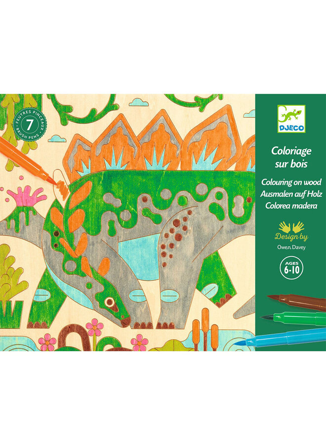Djeco | knutselpakket | kleuren op hout | dinoworld