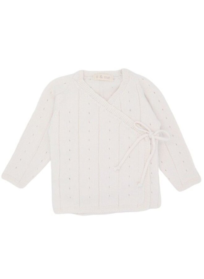 Li & Me | ribs cross knit sweater | cream