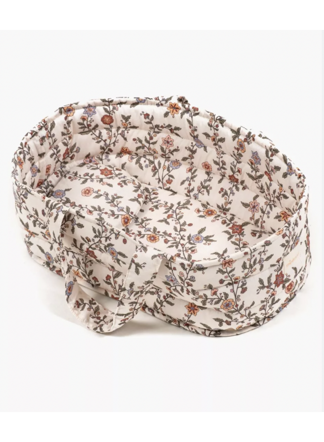 Minikane | reiswieg voor pop | ecru met bloemenprint
