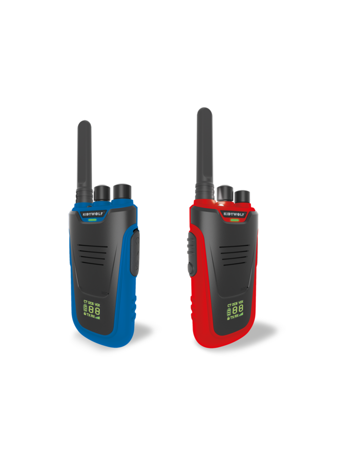 Kidywolf | kidytalk | walkie talkies blauw/rood