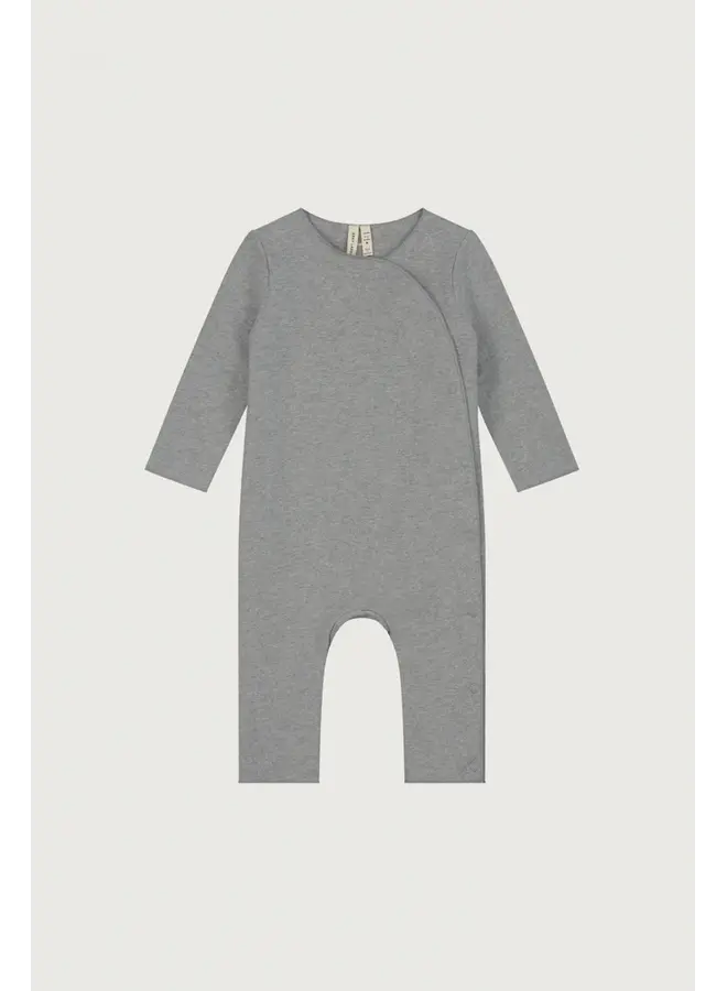 Gray Label | baby suit with snaps gots | new fit | grey melange