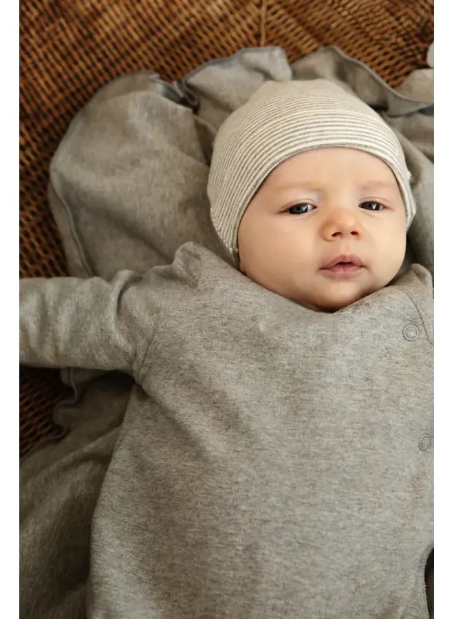 Gray Label | baby suit with snaps gots | new fit | grey melange