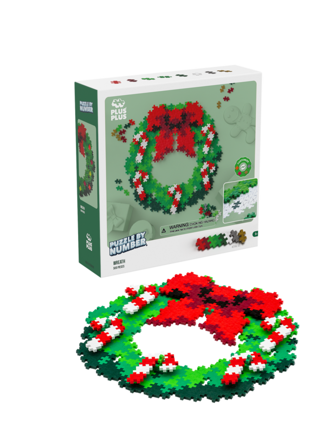 Plus-Plus | puzzle by number | christmas wreath 500 stuks
