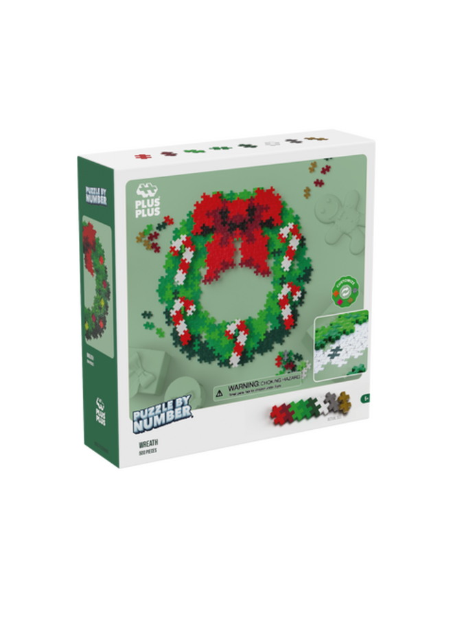 Plus-Plus | puzzle by number | christmas wreath 500 stuks