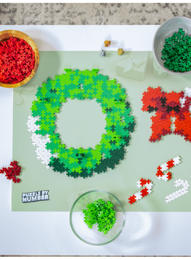 Plus-Plus | puzzle by number | christmas wreath 500 stuks