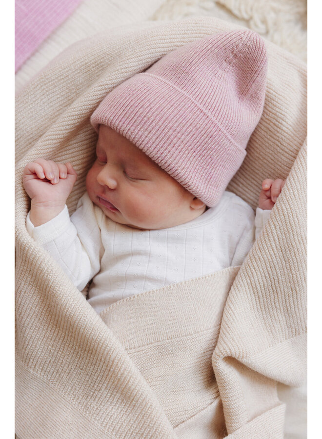 Hvid | beanie fonzie newborn | powder