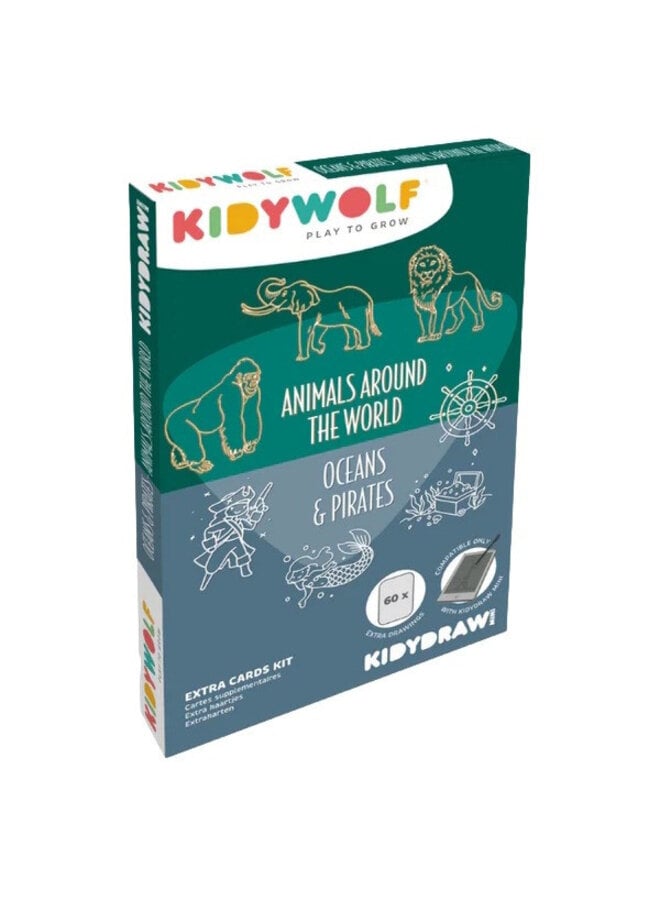 Kidywolf | refill kidydraw | dieren over de hele wereld & oceanen en piraten