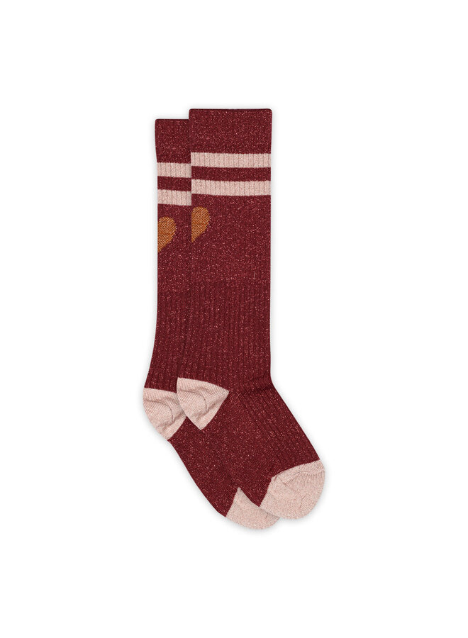 MP Denmark | Elga glitter knee socks | wine red