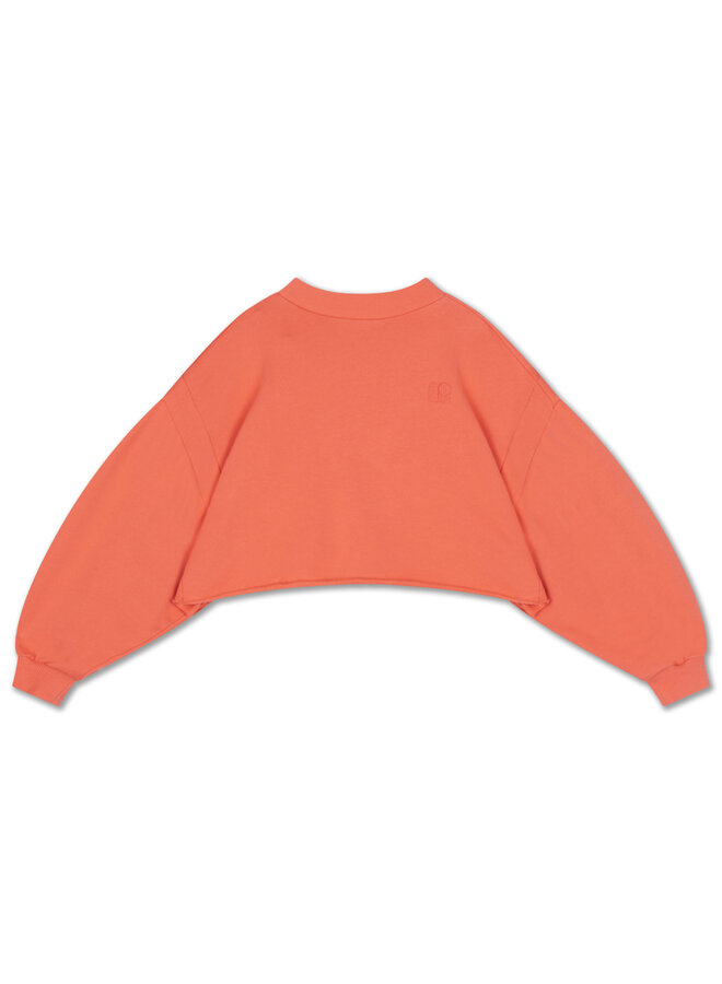 Repose | crop heart sweater | coral dusk