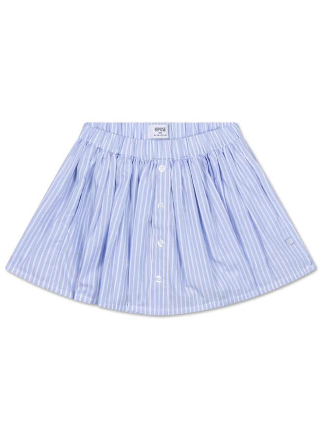 Repose | button down skirt | oxford stripe