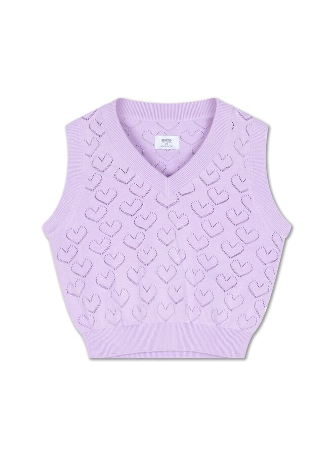 Repose | v neck spencer | soft glacier bloom