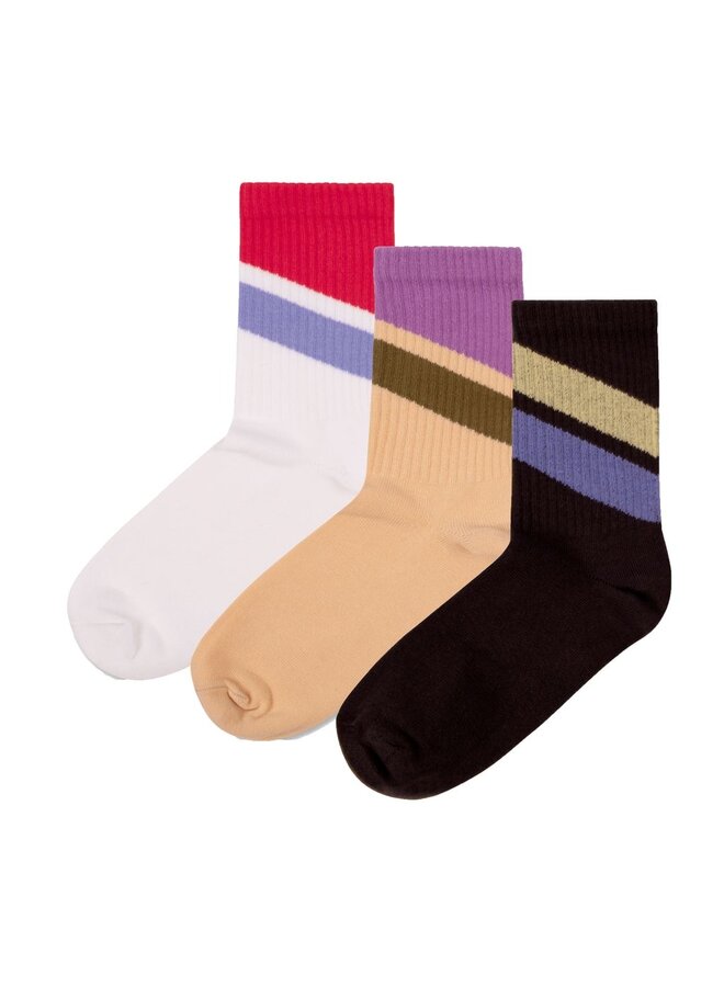 Repose | 3 pack sporty socks | stripe