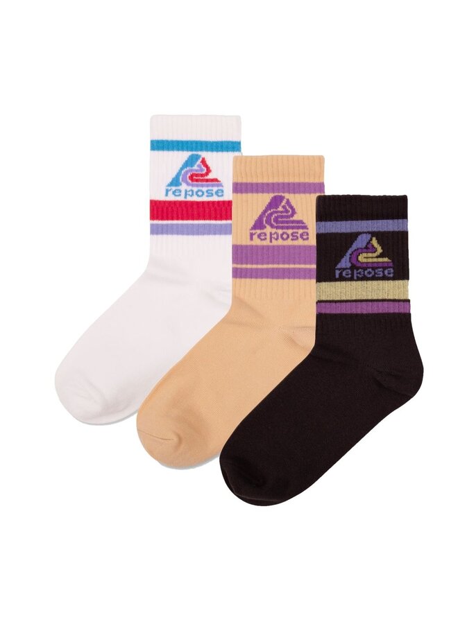Repose | 3 pack sporty socks | logo