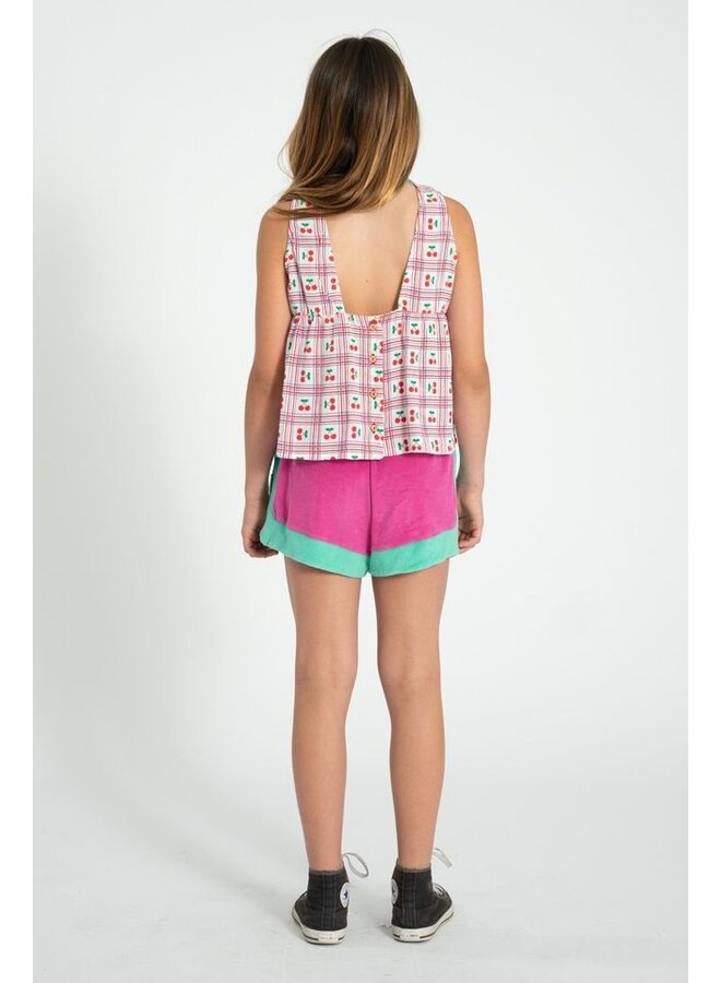 Piupiuchick | top | ecru w/ cherries allover