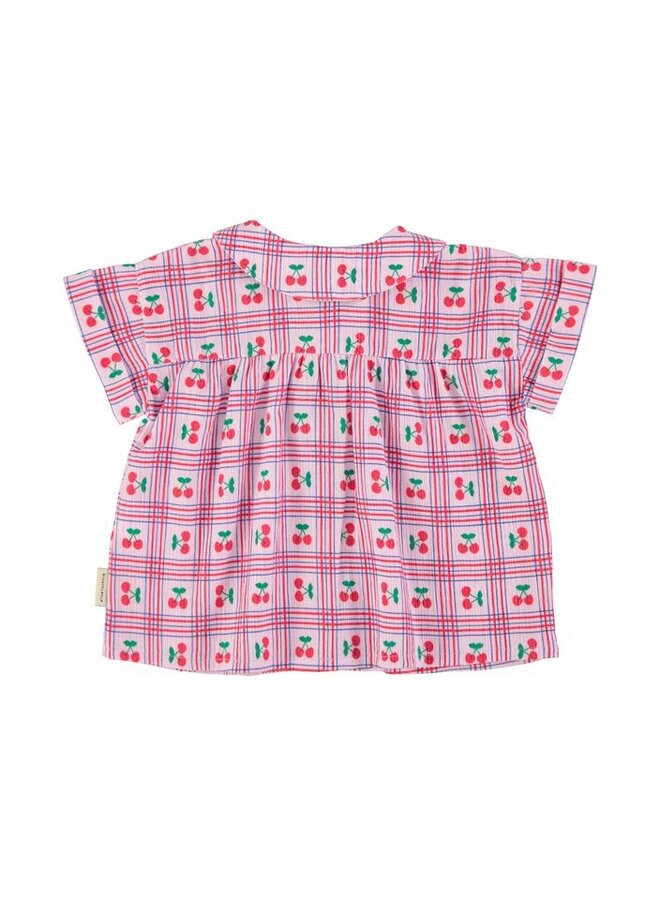 Piupiuchick | peter pan collar shirt | lilac w/ cherries allover