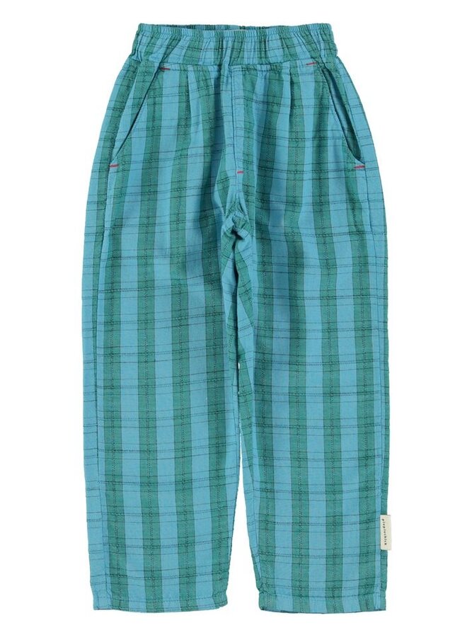 Piupiuchick | unisex trousers | blue & green checkered