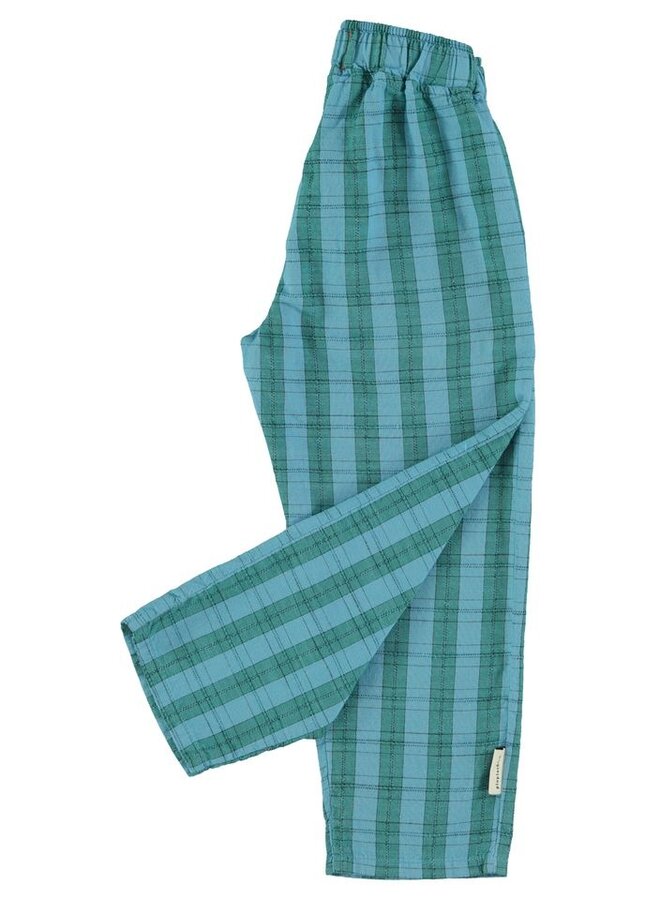 Piupiuchick | unisex trousers | blue & green checkered