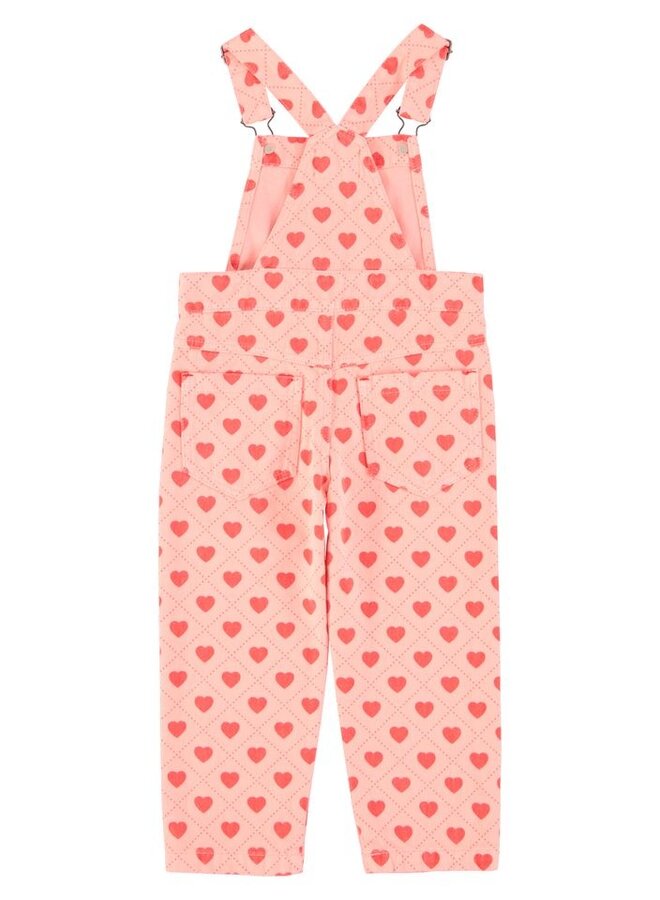 Piupiuchick | dungarees | pink w/ red hearts allover