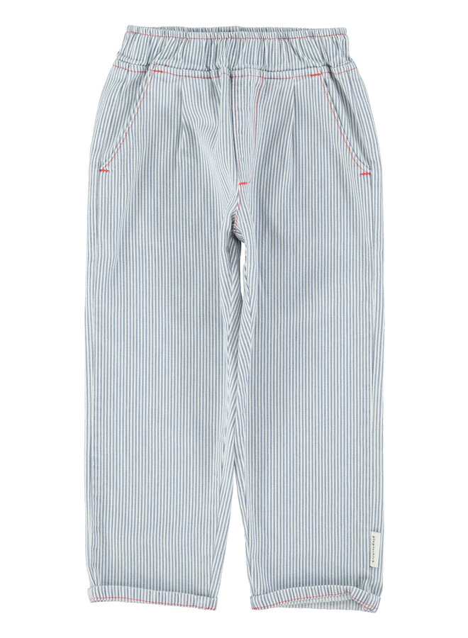 Piupiuchick | unisex trousers | ecru w/ indigo stripes