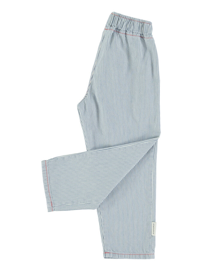 Piupiuchick | unisex trousers | ecru w/ indigo stripes