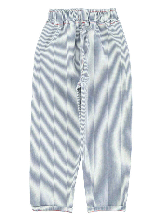 Piupiuchick | unisex trousers | ecru w/ indigo stripes
