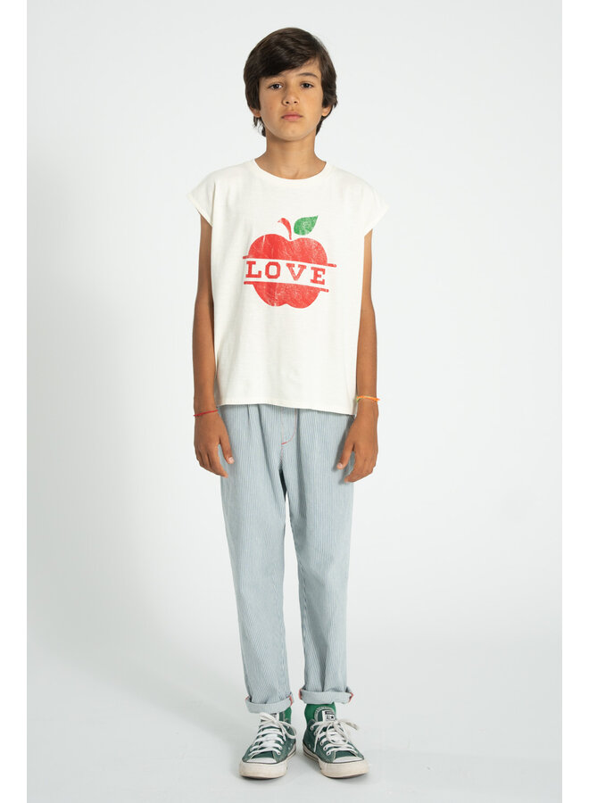 Piupiuchick | unisex trousers | ecru w/ indigo stripes