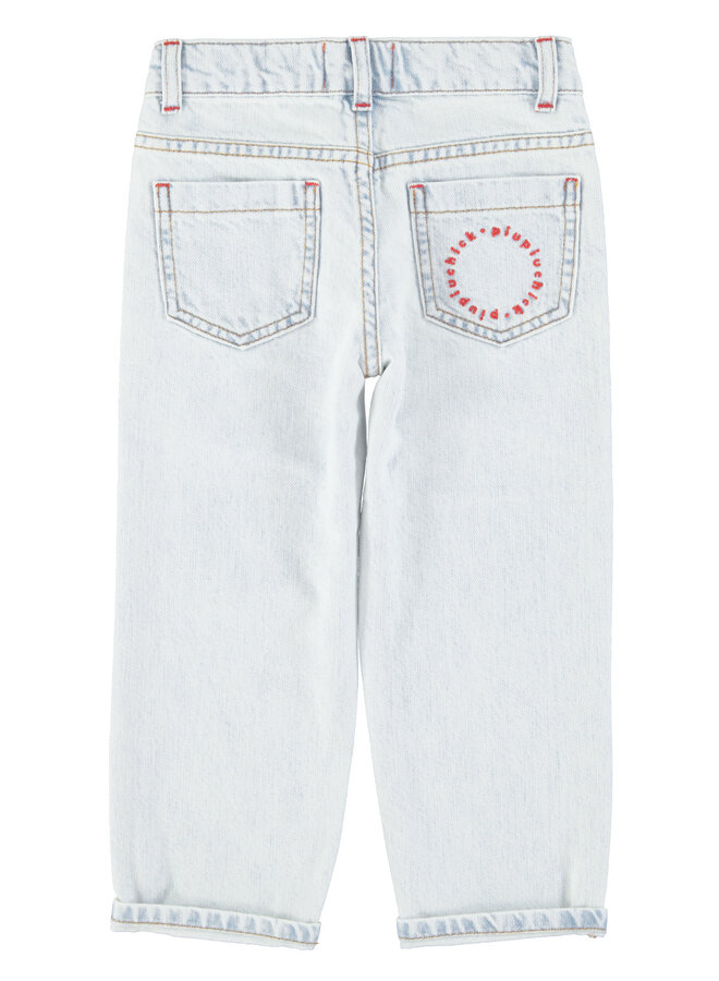 Piupiuchick | unisex trousers | washed light blue denim