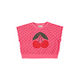 Piupiuchick | sleeveless sweatshirt |pink w/ cherry print