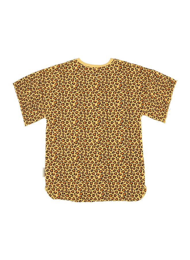 Piupiuchick | t-shirt dress | mustard animal print