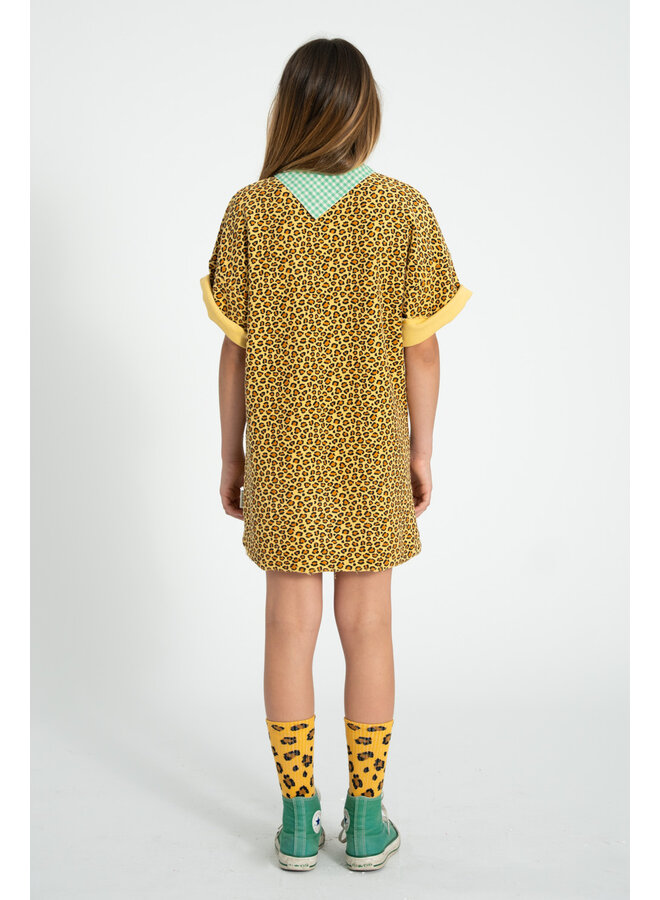 Piupiuchick | t-shirt dress | mustard animal print