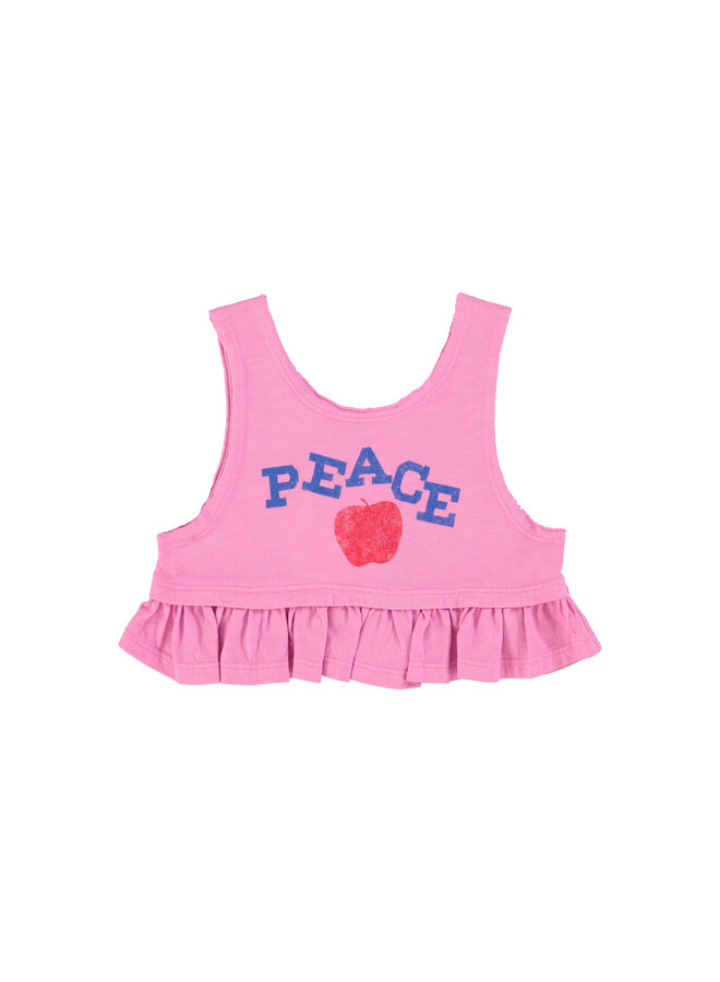 Piupiuchick | top | pink w/ "peace" print