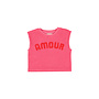 Piupiuchick | sleeveless top | pink w/ "amour" print
