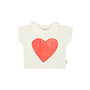 Piupiuchick | t'shirt w/ collar| ecru w/ red heart print