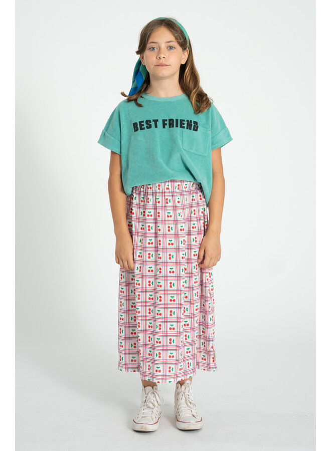 Piupiuchick | t'shirt | turquoise w/ "best friend" print