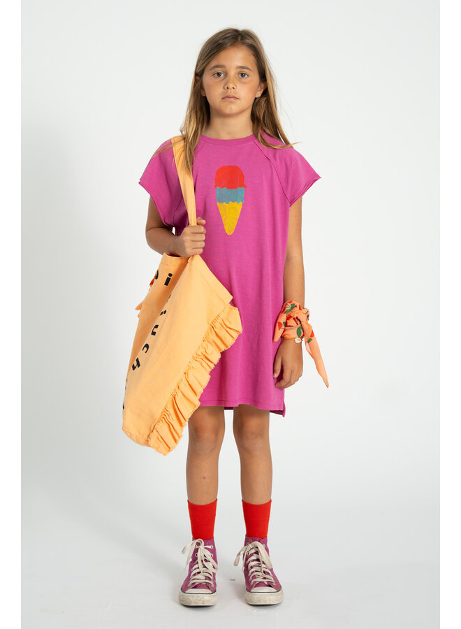 Piupiuchick | t-shirt dress | fuchsia w/ ice cream print