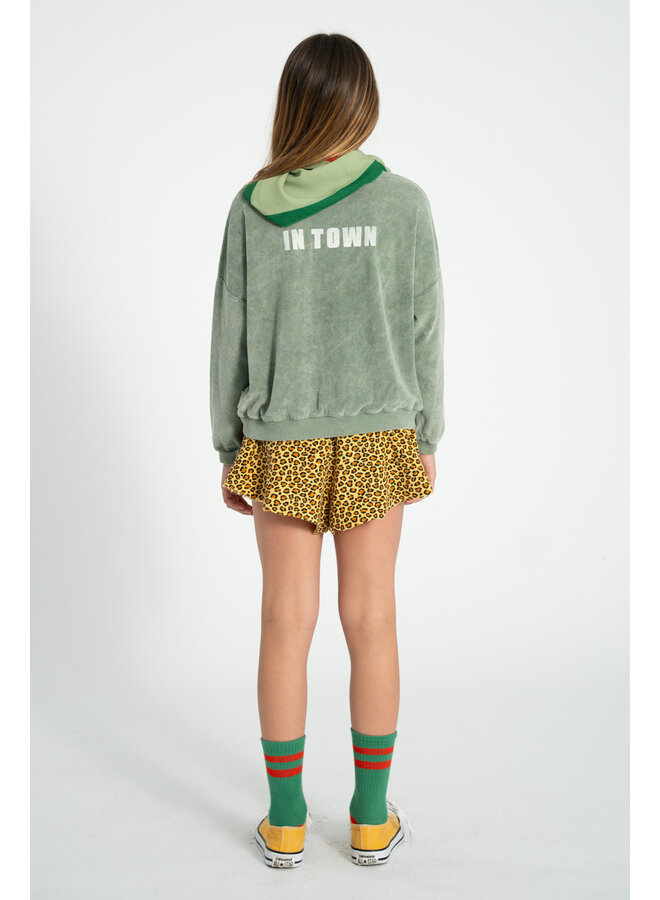 Piupiuchick | sweatshirt | washed green w/ "best friend" print