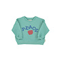 Piupiuchick | sweatshirt | turquoise w/ "peace" print