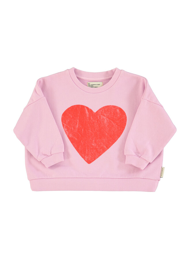 Piupiuchick | sweatshirt | lilac w/ red heart print