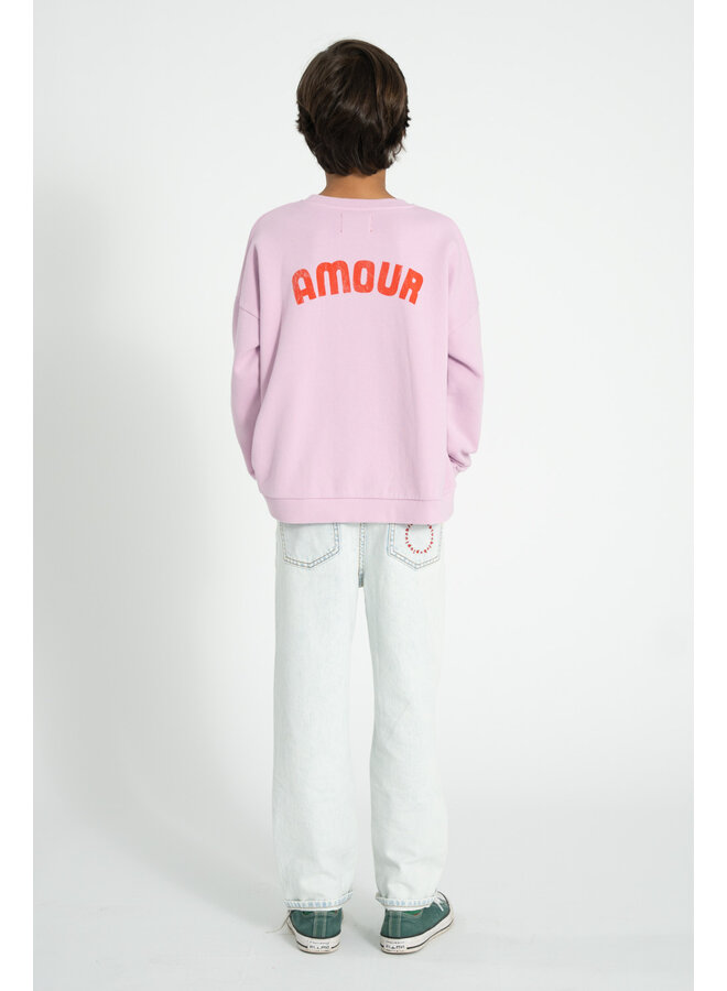 Piupiuchick | sweatshirt | lilac w/ red heart print