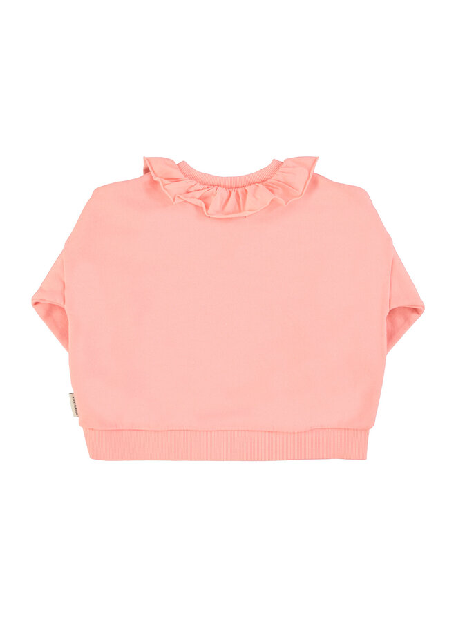 Piupiuchick | sweatshirt w/ collar | light pink w/ strawberry print
